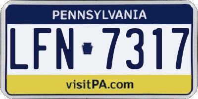 PA license plate LFN7317