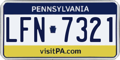 PA license plate LFN7321