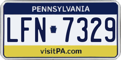PA license plate LFN7329