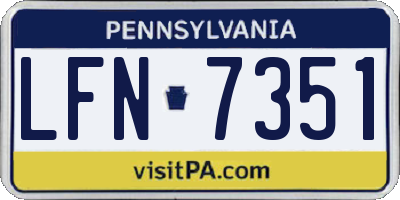 PA license plate LFN7351