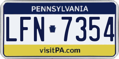 PA license plate LFN7354