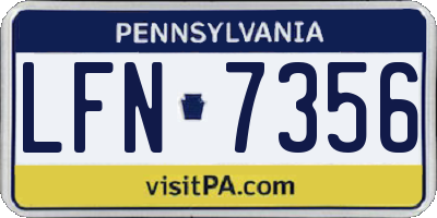PA license plate LFN7356