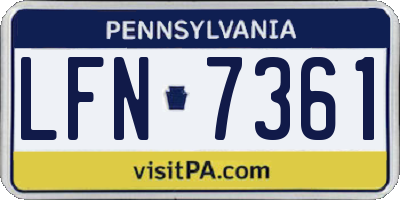 PA license plate LFN7361