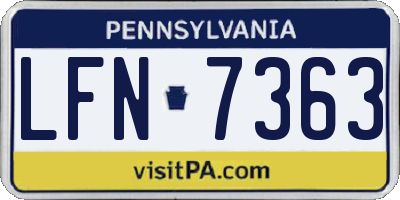 PA license plate LFN7363