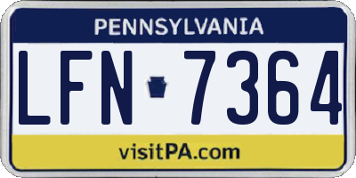 PA license plate LFN7364