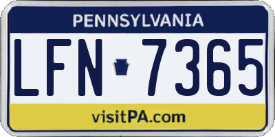 PA license plate LFN7365