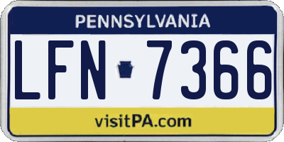 PA license plate LFN7366
