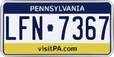 PA license plate LFN7367