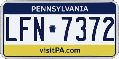 PA license plate LFN7372