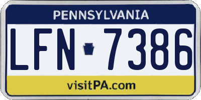 PA license plate LFN7386