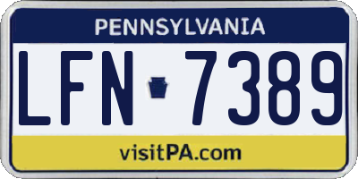 PA license plate LFN7389