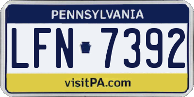PA license plate LFN7392
