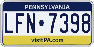 PA license plate LFN7398