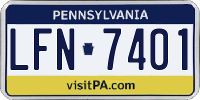 PA license plate LFN7401