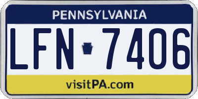 PA license plate LFN7406
