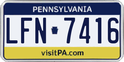 PA license plate LFN7416