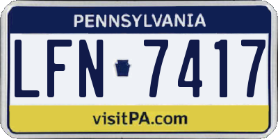 PA license plate LFN7417