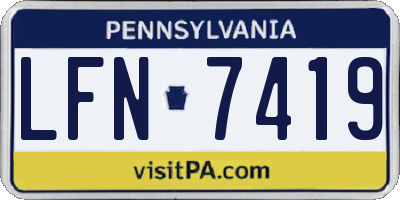 PA license plate LFN7419