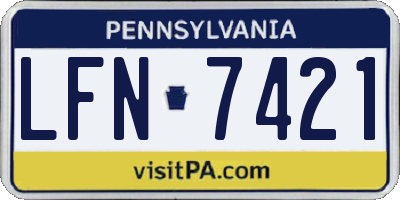 PA license plate LFN7421