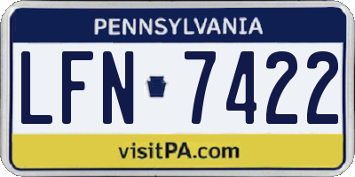 PA license plate LFN7422
