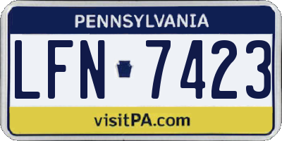 PA license plate LFN7423