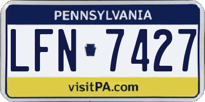 PA license plate LFN7427