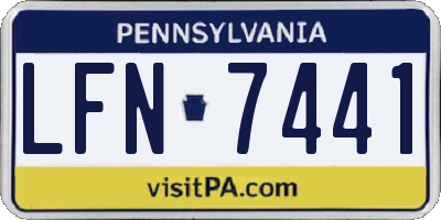 PA license plate LFN7441