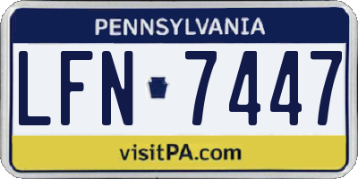 PA license plate LFN7447