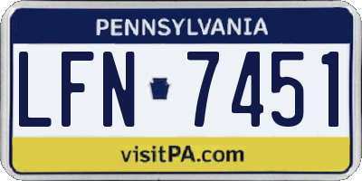 PA license plate LFN7451