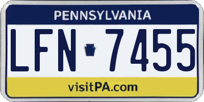 PA license plate LFN7455