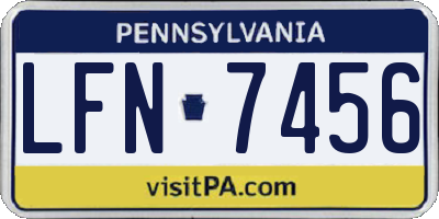 PA license plate LFN7456