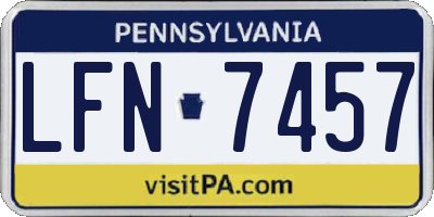 PA license plate LFN7457