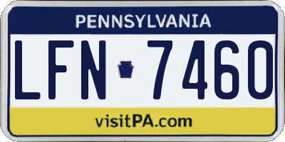 PA license plate LFN7460