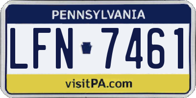 PA license plate LFN7461
