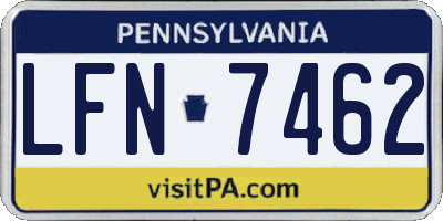 PA license plate LFN7462