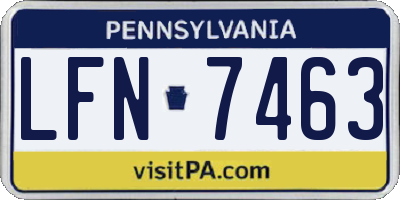 PA license plate LFN7463