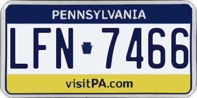 PA license plate LFN7466