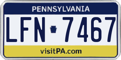 PA license plate LFN7467