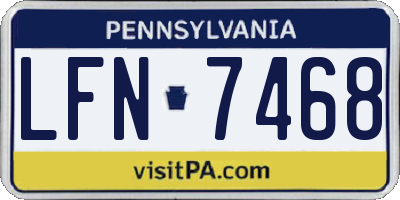 PA license plate LFN7468