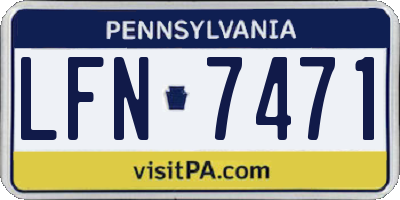 PA license plate LFN7471