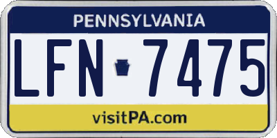 PA license plate LFN7475