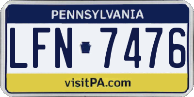 PA license plate LFN7476