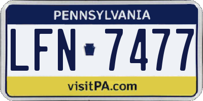 PA license plate LFN7477