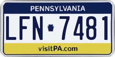 PA license plate LFN7481