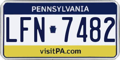 PA license plate LFN7482