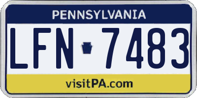 PA license plate LFN7483