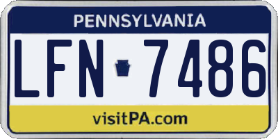 PA license plate LFN7486