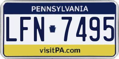 PA license plate LFN7495