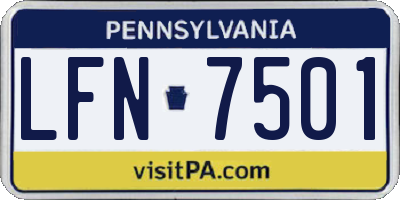 PA license plate LFN7501