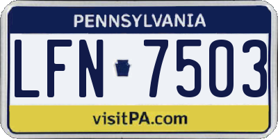 PA license plate LFN7503